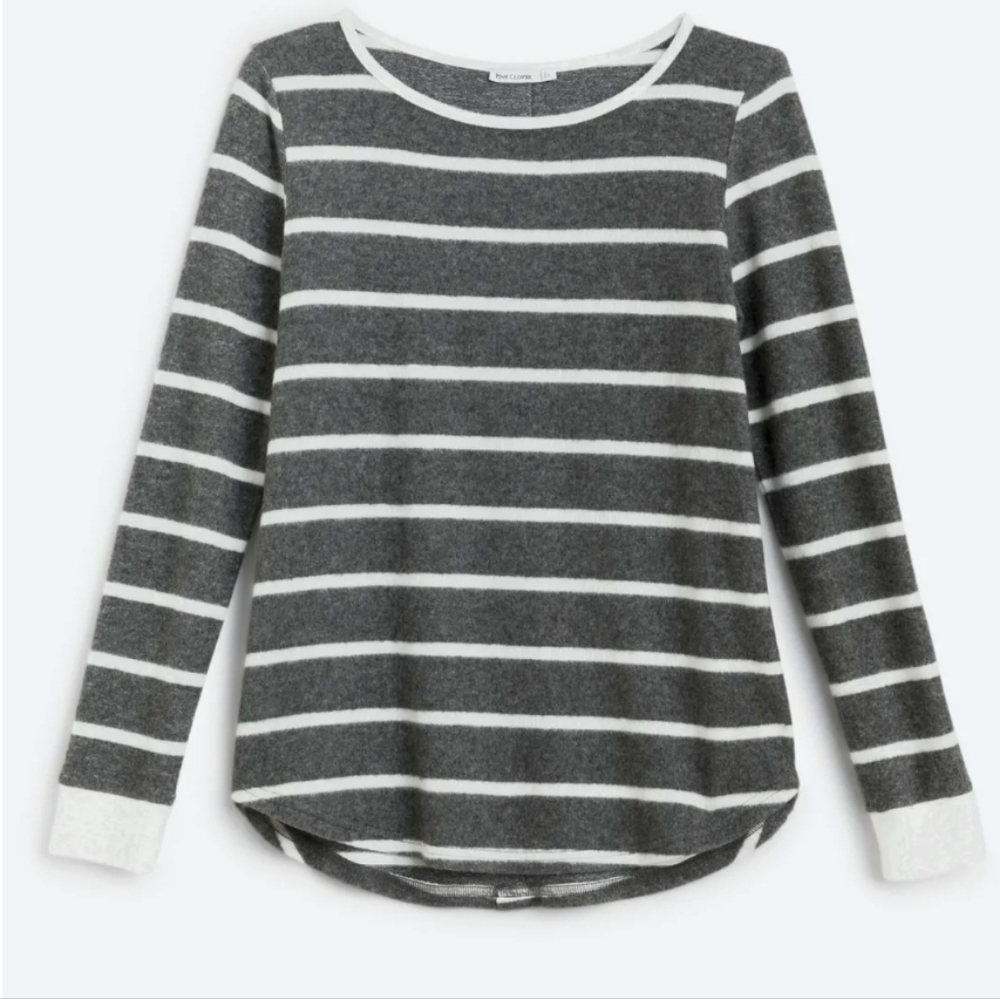 PINK CLOVER Kamie Button Back Brushed Knit Top